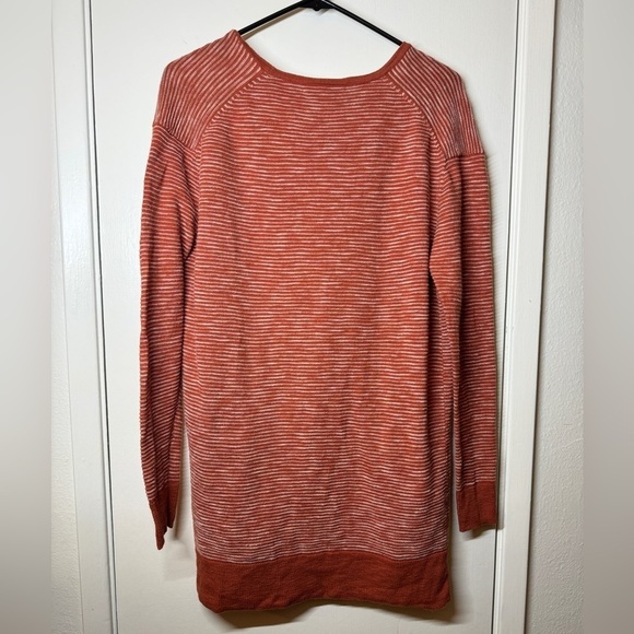 Madewell Summer Rider Striped Open Front Longline Rusty Orange Torch Cardigan XS - Picture 9 of 13